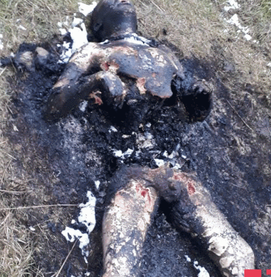 Şabranda yanmış kişi meyiti tapılıb - FOTO