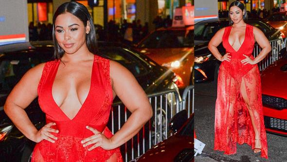 Bikiniyə oxşayan qırmızı libası ilə gecənin ulduzu oldu - FOTOLAR 