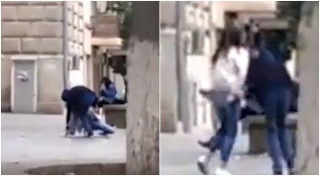Gənc qız Bakıda küçənin ortasında ayrıldığı nişanlısı tərəfindən döyüldü