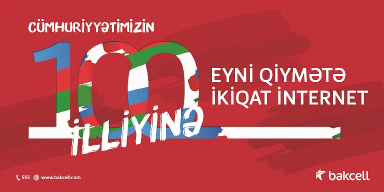 Cümhuriyyətin 100 illiyində “Bakcell”dən ikiqat internet