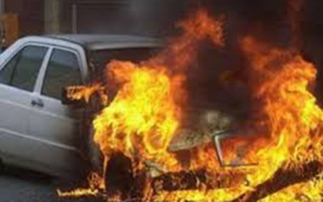 Bakıda maşın yandı