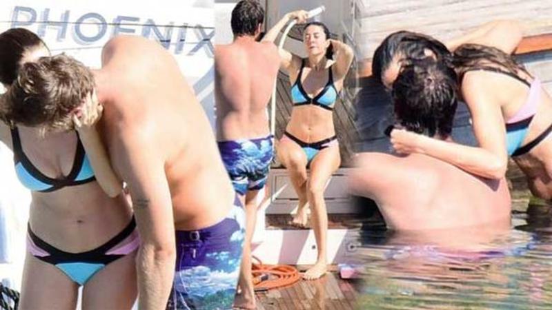 Məşhur aktyor dənizdə xanımı ilə öpüşərkən YAXALANDI - FOTO