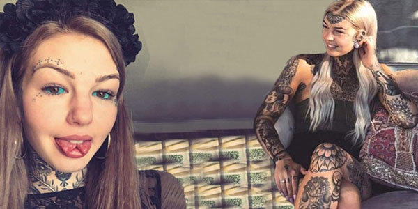 16 yaşlı qız gözünə tatu etdirib, dilini kəsdirdi - FOTOLAR