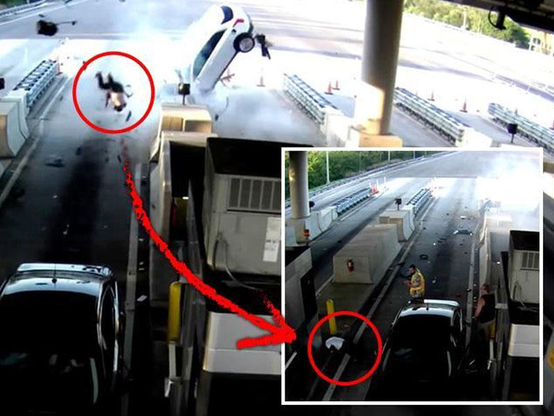 Ağır qəza: sərnişin avtomobildən çıxıb, 4 metr uzağa düşdü - VİDEO