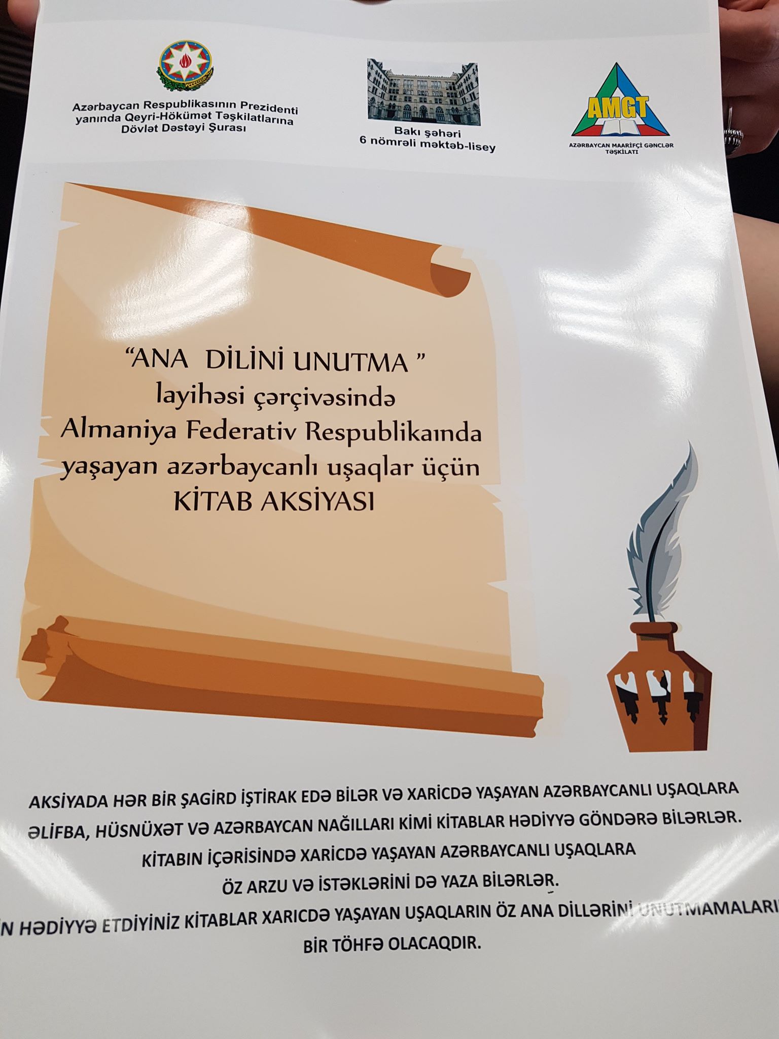 “Ana dilini unutma“ mövzuunda tədbirlərin təşkili adlı layihə həyata keçirilib
