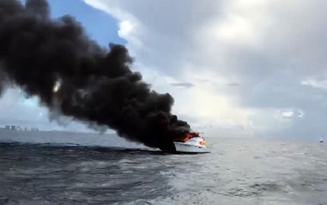 Balıqçı gəmisi yandı - 6 nəfər xilas edildi