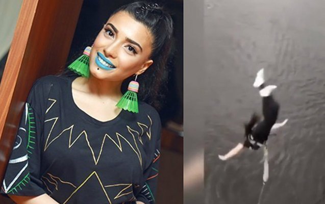 Səmra Ukraynada özünü çaya atdı - Video