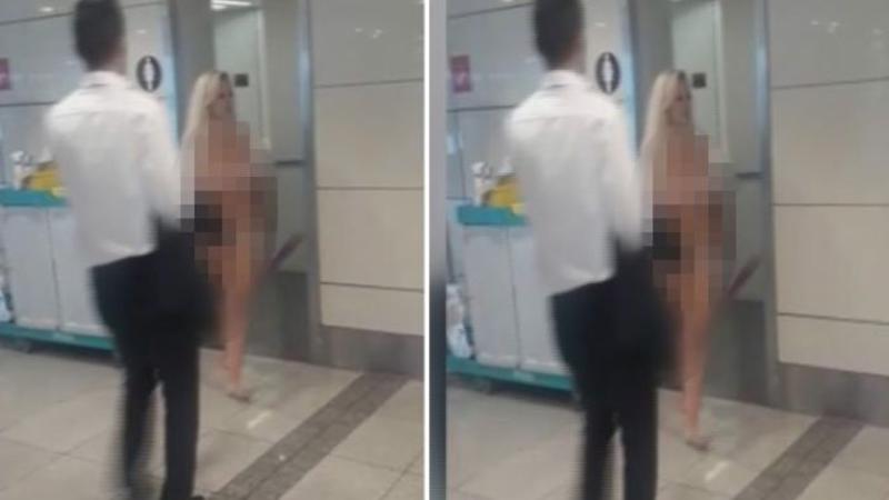 Qadın turist təyyarədən düşən kimi lümlüt soyundu - Çılpaq halda zala girdi və... - VİDEO