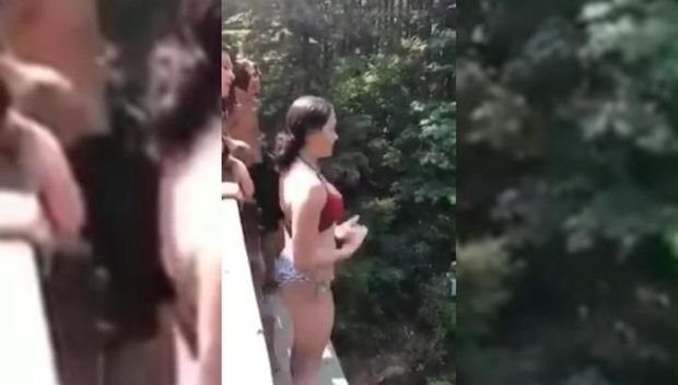 Rəfiqəsi amerikalı qızı körpüdən itələdi - VİDEO