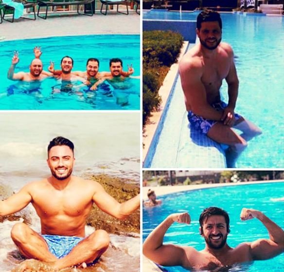 Azərbaycanlı məşhur kişilər hovuzda - FOTOLAR