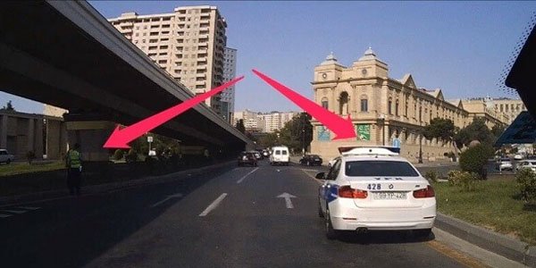 Bakıda yol polisi belə qəza şəraiti yaratdı (VİDEO)