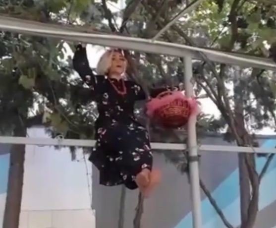 Aparıcı Mətanətin şpaqatdan sonrakı məharəti: Bu dəfə çardağa çıxdı - VİDEO