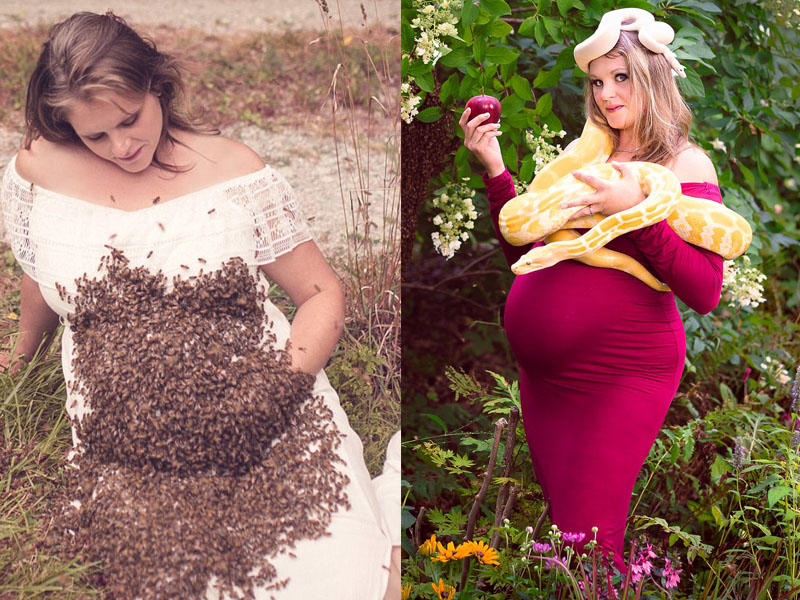 Arılara görə uşağını itirdi, indi boynuna ilan dolayır - FOTO