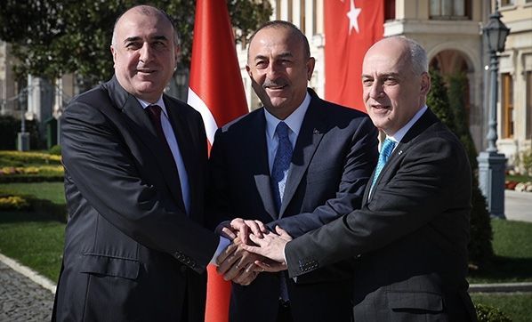 Türkiyə, Azərbaycan və Gürcüstan XİN başçılarının görüşü - VİDEO