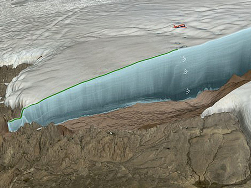 Buzların altında nəhəng krater tapıldı - FOTO