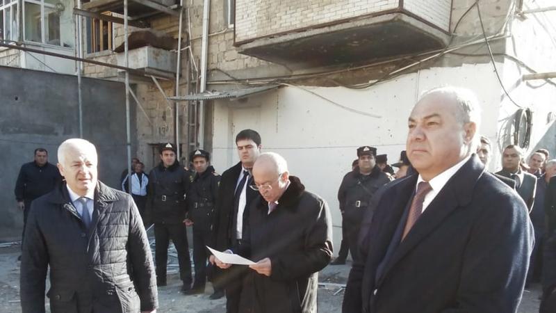 Kəmaləddin Heydərov partlayış yerində - FOTOLAR