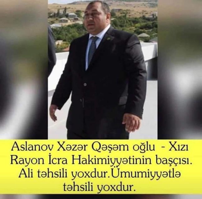 Xızının i̇cra başçısının ali̇ təhsi̇li̇ yoxdur? – açıqlama