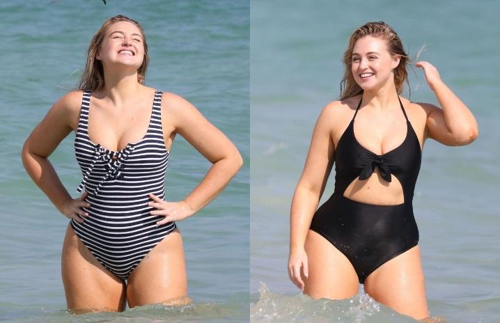 Böyük bədən modeldən bikinili pozlar - Fotolar