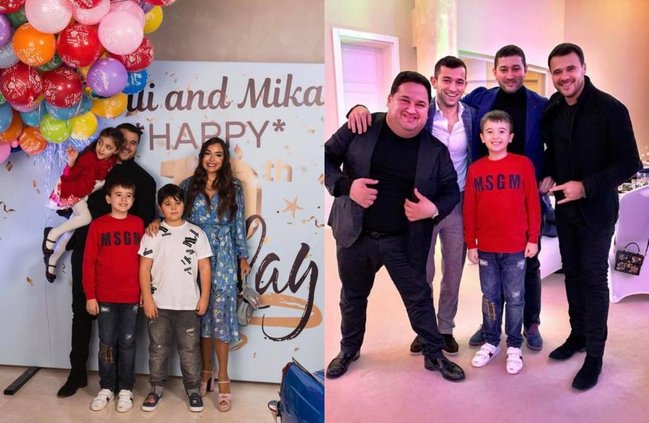 Leyla Əliyeva və Emin əkizlərinə ad günü etdi - Fotolar+Video