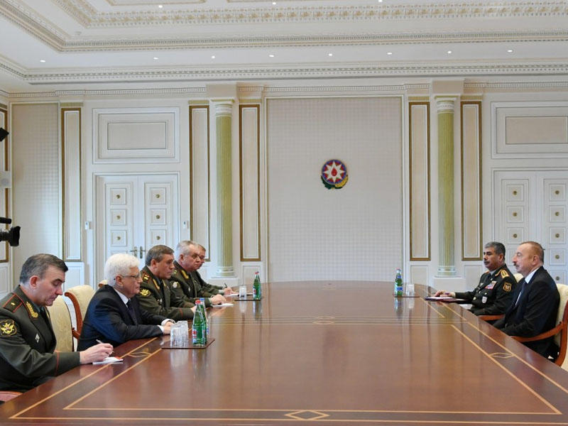 Prezident İlham Əliyev Rusiya Silahlı Qüvvələrinin Baş Qərargah rəisini qəbul edib