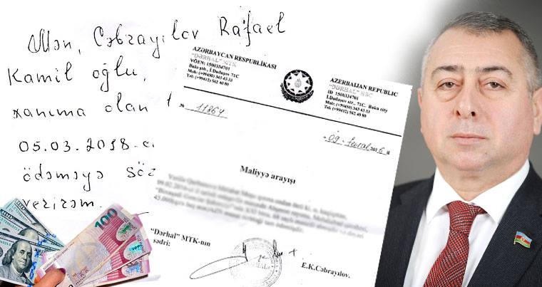 Deputatla bağlı şok sənədlər yayıldı - Rafael Cəbrayılovun borcu əl yazısı ilə təsdiq olundu - FOTO