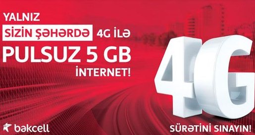 “Bakcell”dən 6 bölgənin sakinlərinə 5 GB PULSUZ İnternet!