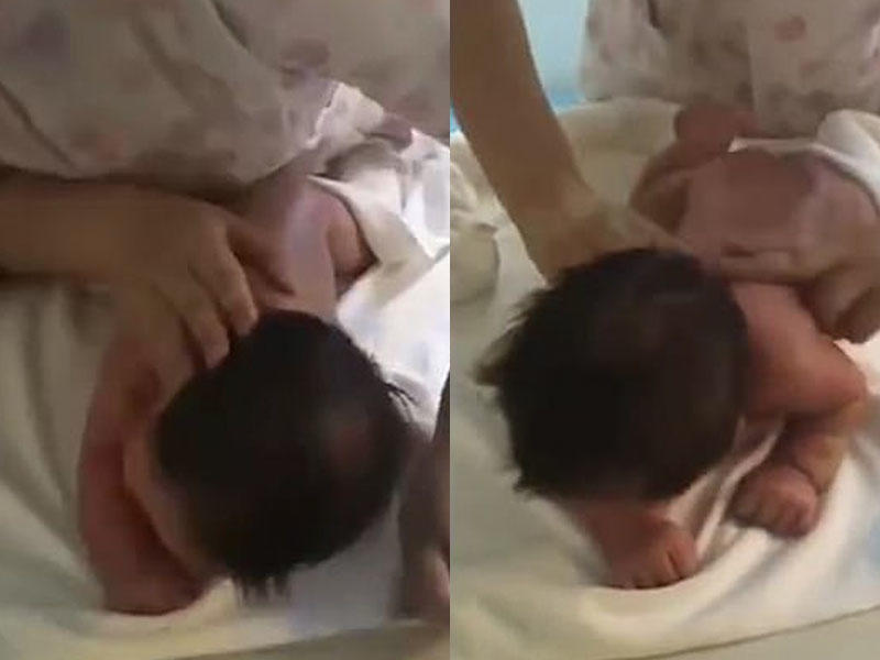 Şok kadrlar: 23 günlük körpə 