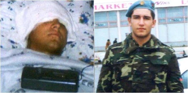 Cəbhədə snayperlə gicgahından vurulan İlham Zəkiyevin xəstəxanadan FOTOSU