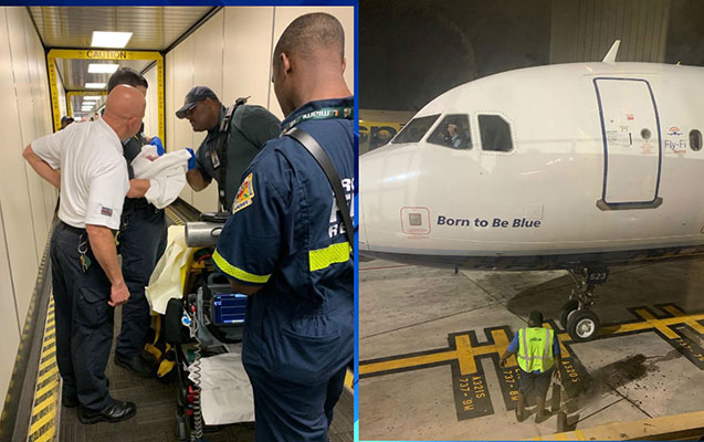 Hamilə qadın körpəsini təyyarədə dünyaya gətirdi - Video