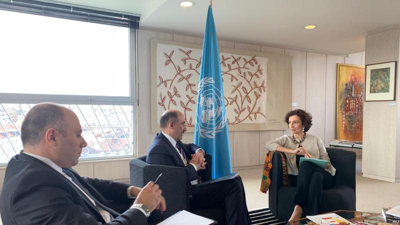 Əbülfəs Qarayev YUNESKO-nun baş direktoru ilə görüşdü