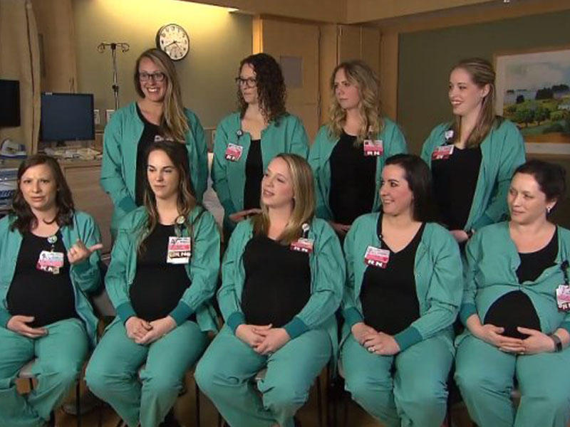 9 tibb bacısı eyni anda hamilədir - FOTO