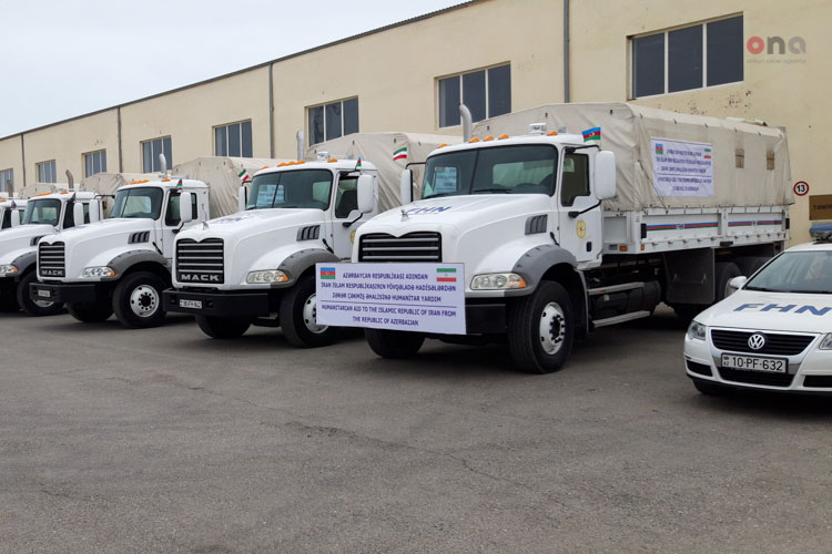Гуманитарный караван из Азербайджана достиг Ирана - ВИДЕО