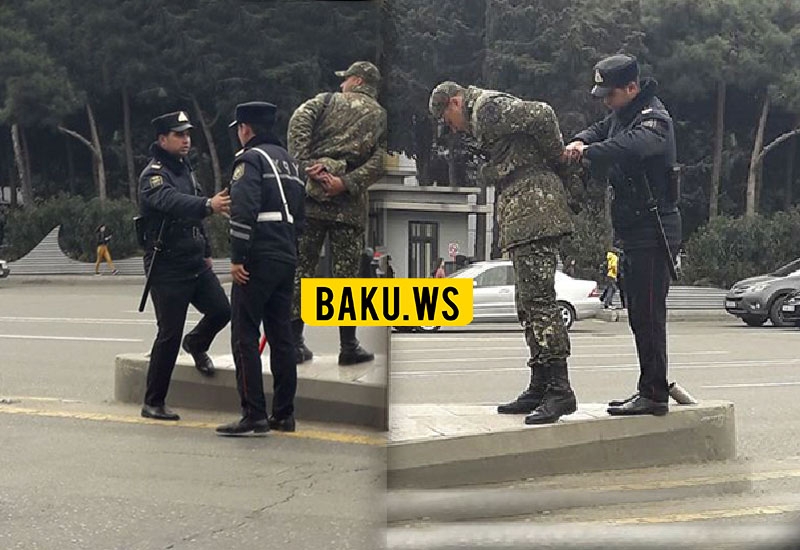 Polislər əsgərə Bakıda belə yardım etdilər - FOTO