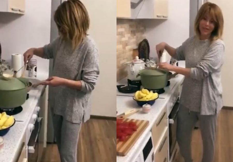 Aygün Kazımova mətbəxə keçərsə... - Video