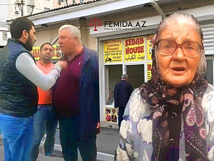 Bakıda sahibkar yorulmuş yaşlı qadını təhqir edərək qovdu — VİDEO