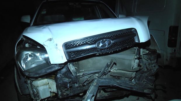 Xanım sürücü qəzada xəsarət alıb - VİDEO