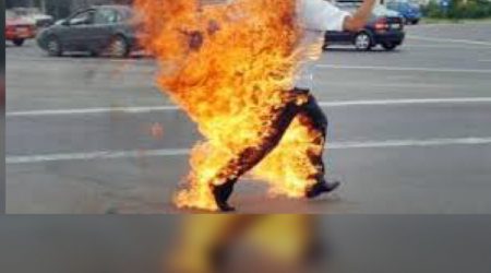 42 yaşlı döyüşçü intihar edib - Özünü yandırdı