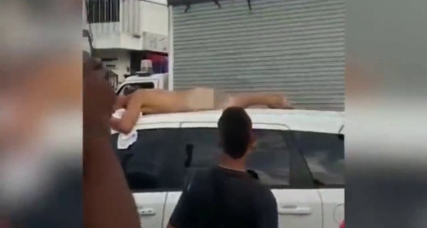 Qadın ona xəyanət edən ərini maşına bağladı, şəhərdə çılpaq gəzdirdi — VİDEO