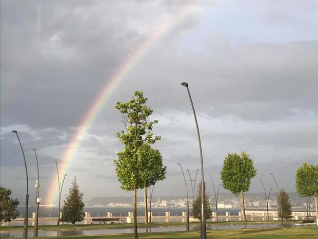 Bakı səmasında göyqurşağı - FOTO