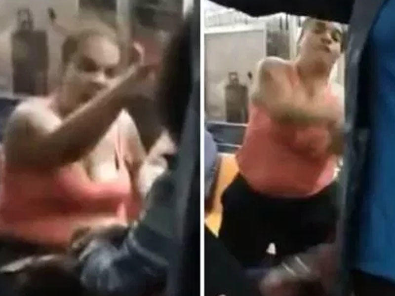 Metroda qadın uşağının yerində oturan yaşlı arvadı döydü - VİDEO