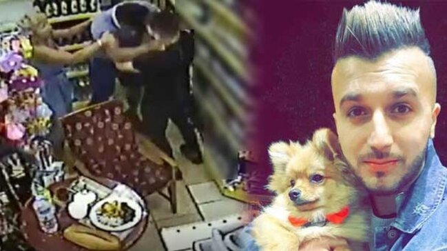 Mağazada dəhşətli anlar: Əvvəlcə iti təpiklədi, sonra isə sahibinin burnunu sındırdı - FOTOLAR