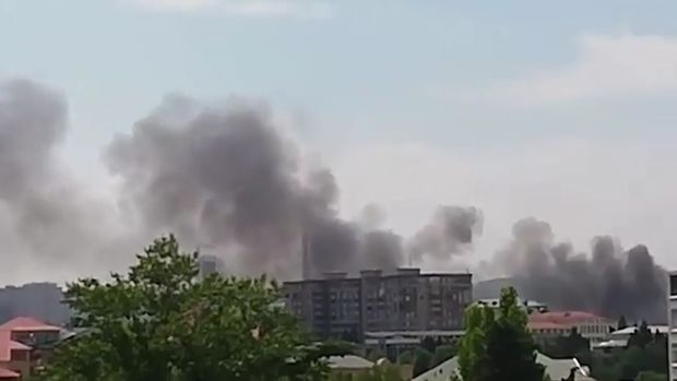 Bakıda güclü yanğın başlayıb - VİDEO