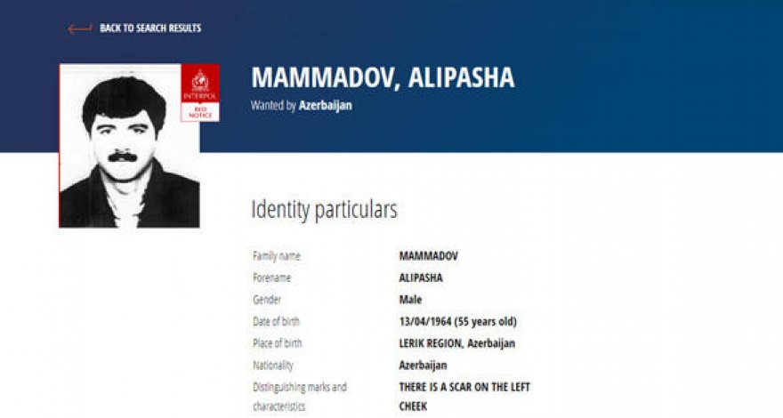«Интерпол» объявил в розыск гражданина Азербайджана, подозреваемого в убийстве