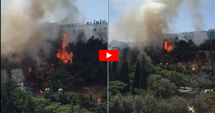 Mərkəzi Klinikanın qarşısında dəhşətli yanğın – VİDEO – SON DƏQİQƏ