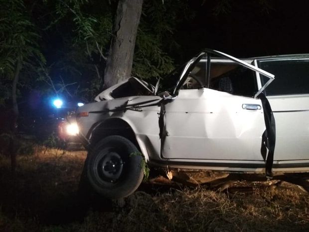 Bərdədə “Jiquli” ağaca çırpıldı: xəsarət alanlar var - FOTO