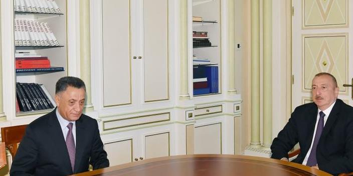 Prezident İlham Əliyev Ramil Usubovu Təhlükəsizik Şurasının katibi vəzifəsinə təyin olunması münasibətilə qəbul edib - FOTO