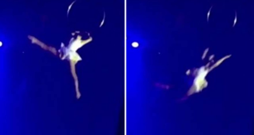 Акробатка сорвалась из-под купола цирка во время выступления – ВИДЕО