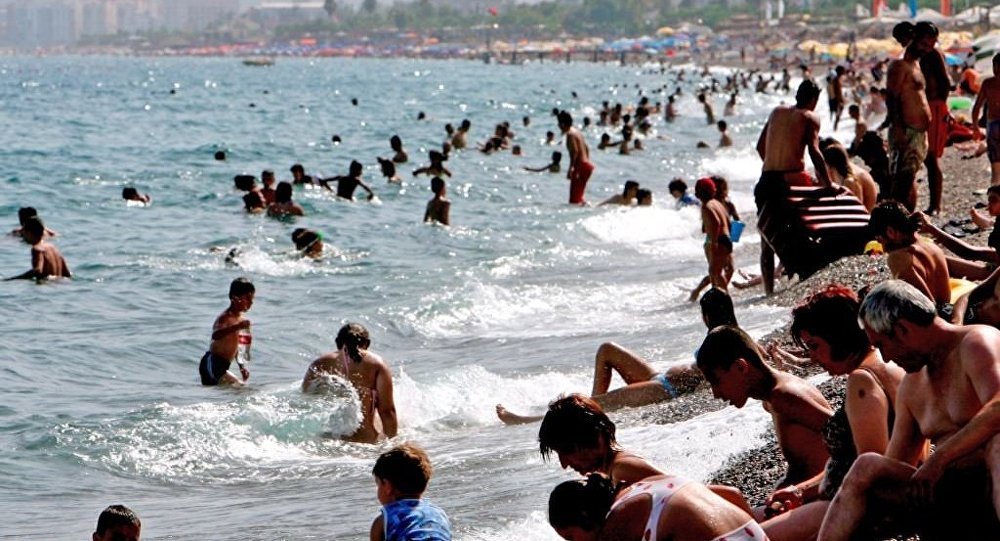 Bakının bu çimərliyində nəhəng ilan insanları vahiməyə saldı - VİDEO