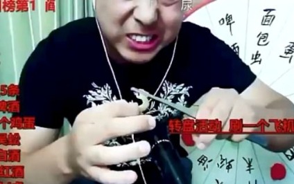 Canlı yayımda bu həşaratları yedi və öldü