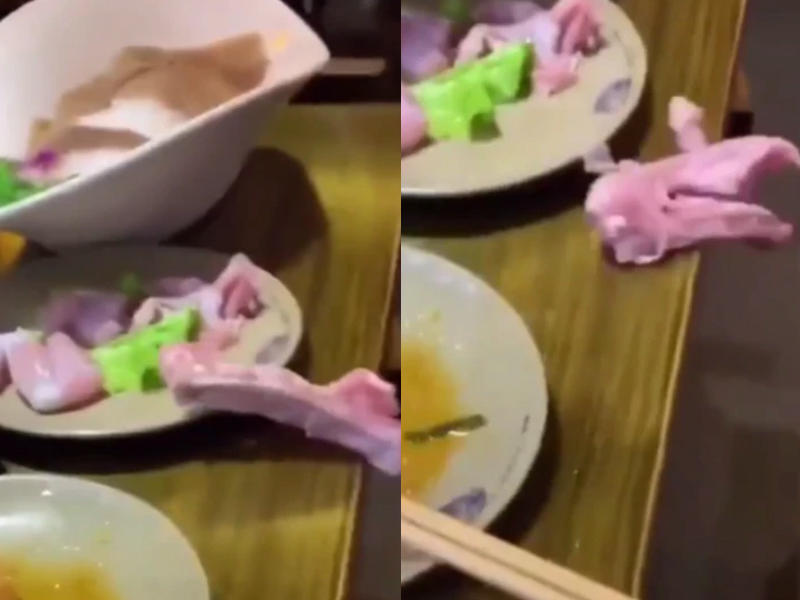 Toyuq filesi hərəkət edib, boşqabdan çıxdı - Rekord qıran VİDEO